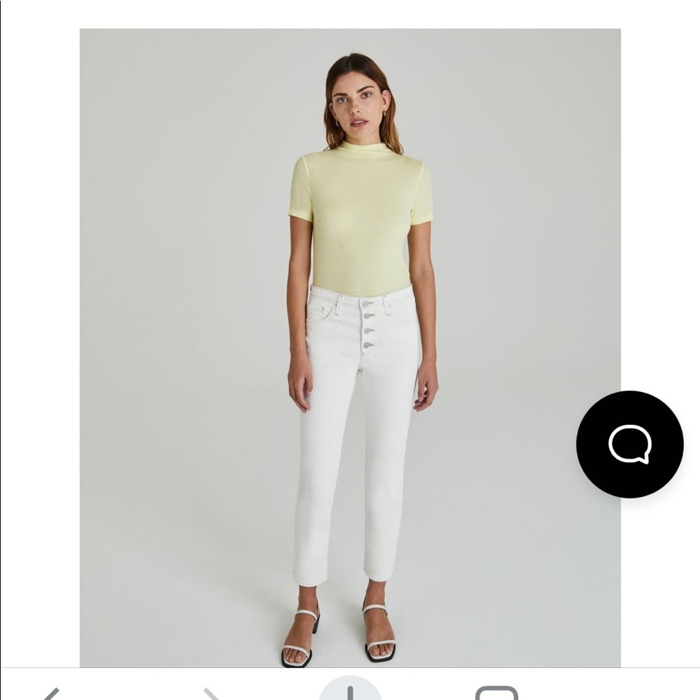 White straight leg jeans